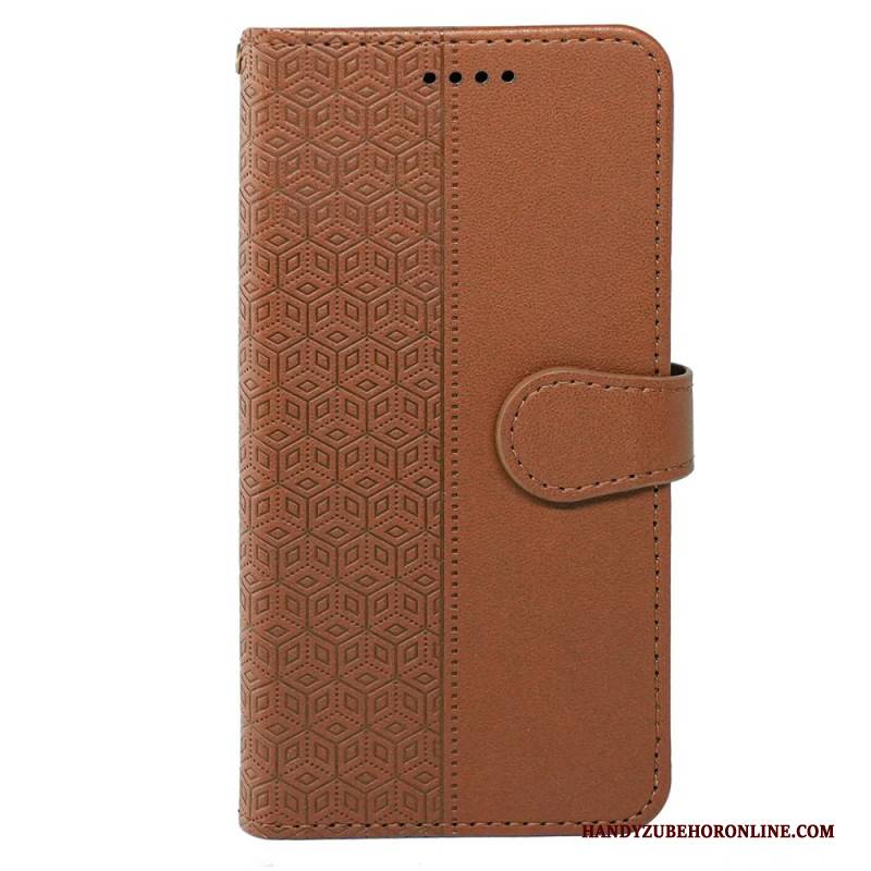 Lederhüllen Realme 14 Pro Plus 5g Handyhülle Armband Mit Kubischem Muster