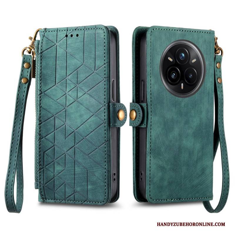 Lederhüllen Realme 14 Pro Plus 5g Handyhülle Geldbörse Mit Linienmuster
