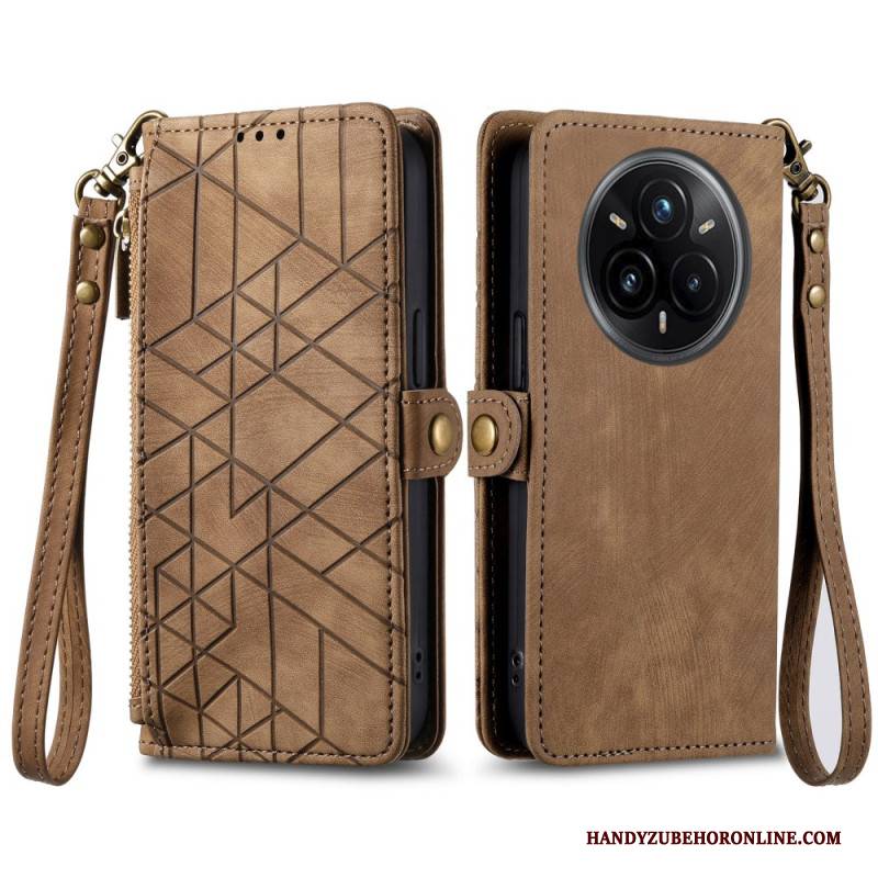 Lederhüllen Realme 14 Pro Plus 5g Handyhülle Geldbörse Mit Linienmuster