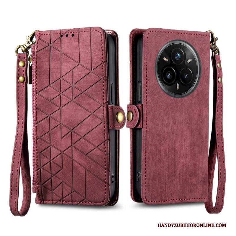 Lederhüllen Realme 14 Pro Plus 5g Handyhülle Geldbörse Mit Linienmuster