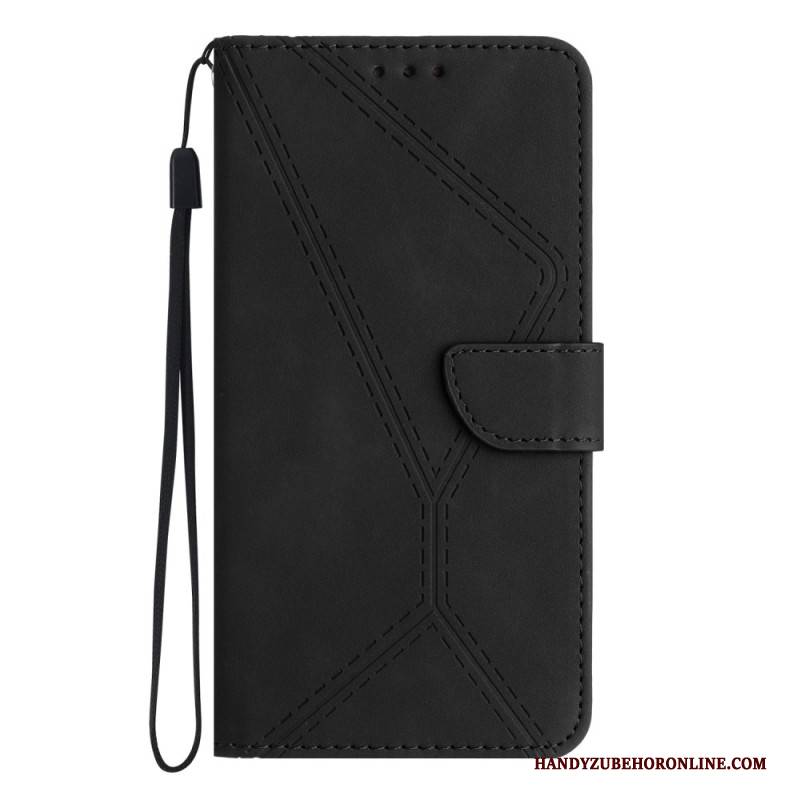 Lederhüllen Realme 14x 5g Handyhülle Streifen Und Muster