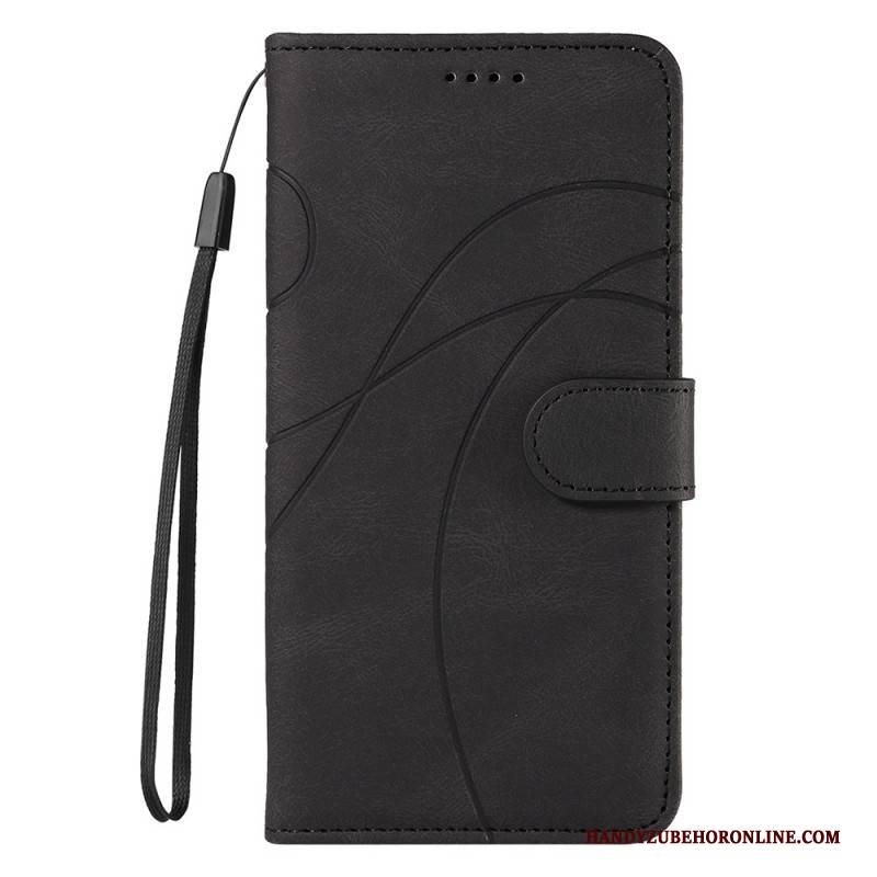 Lederhüllen Realme C53 Handyhülle Wellenlinien