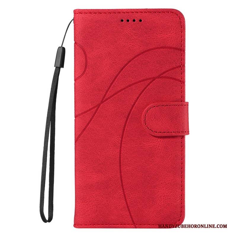 Lederhüllen Realme C53 Handyhülle Wellenlinien