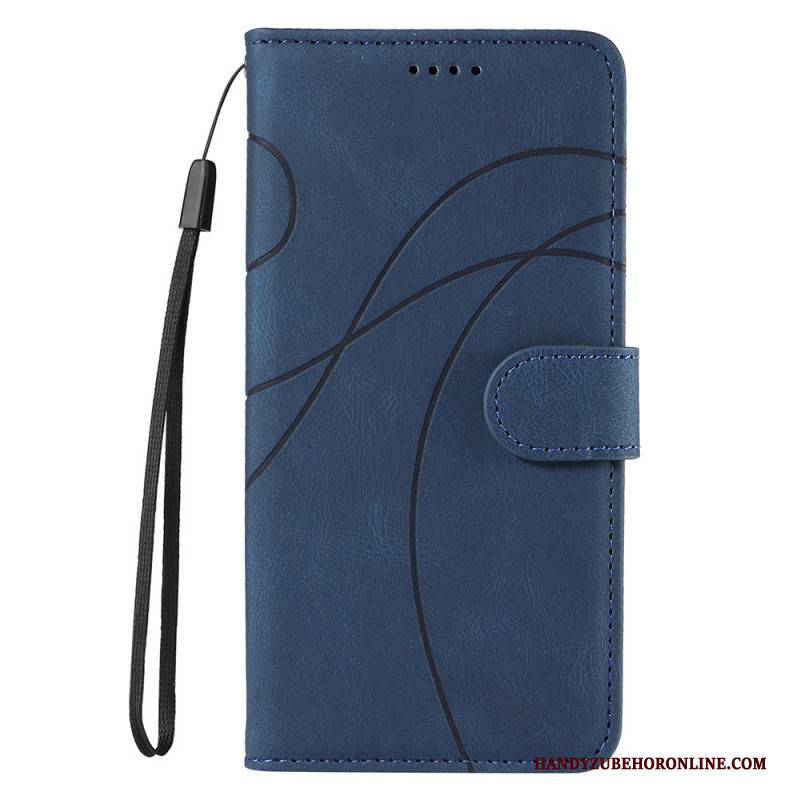 Lederhüllen Realme C53 Handyhülle Wellenlinien