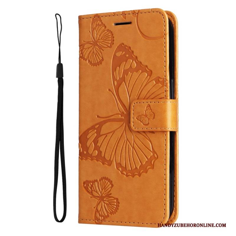 Lederhüllen Realme C53 Riesige Schmetterlinge Mit Riemen