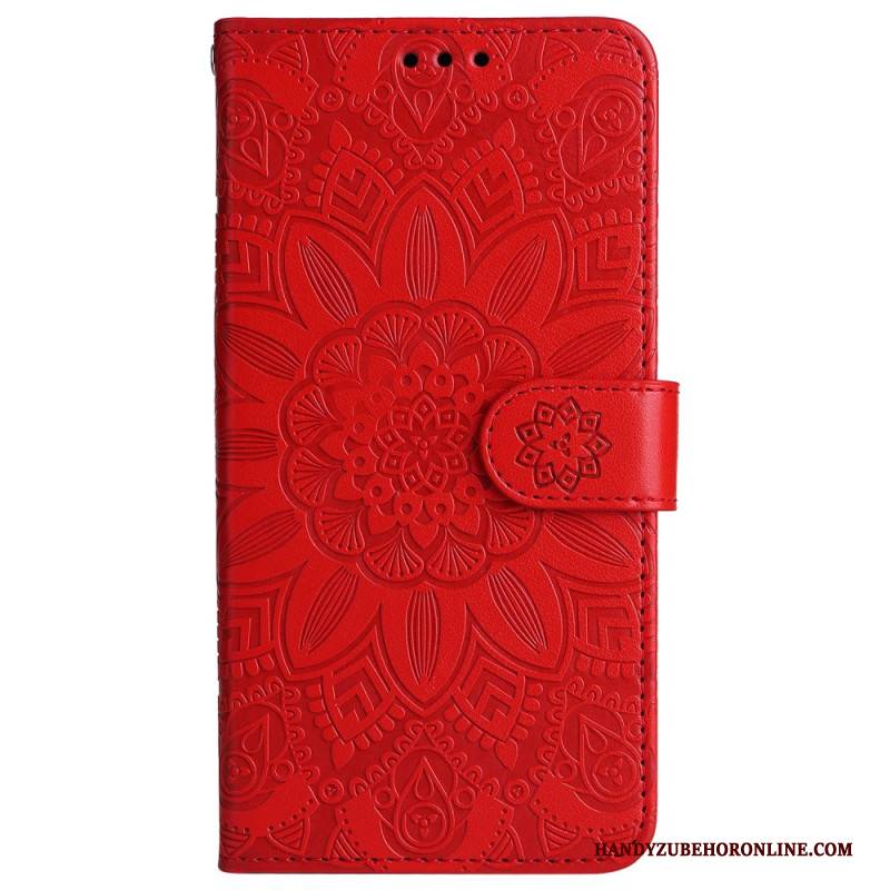 Lederhüllen Realme C55 Handyhülle Armband Mit Sonnenblumenmuster