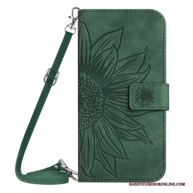 Lederhüllen Realme C55 Handyhülle Schultertasche Mit Sonnenblumenmuster