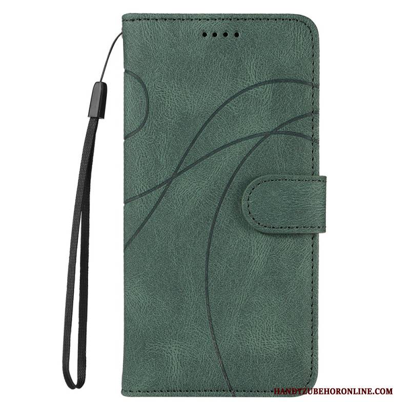 Lederhüllen Realme C55 Wellenlinien Mit Umhängeband