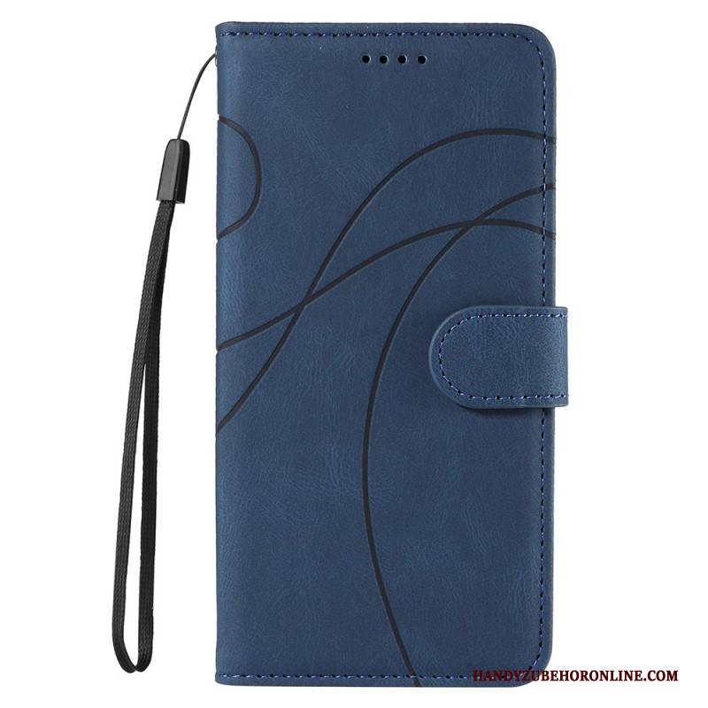 Lederhüllen Realme C55 Wellenlinien Mit Umhängeband