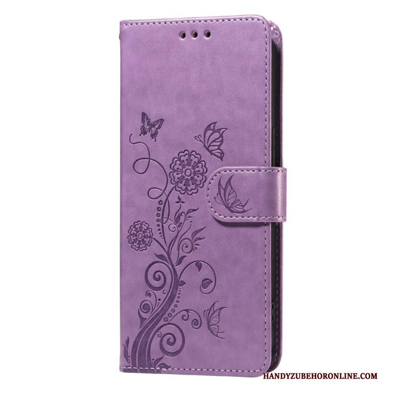 Lederhüllen Realme C71 Schmetterlinge Und Blumen