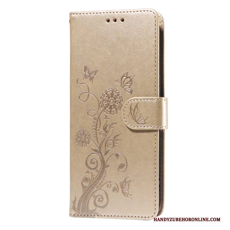 Lederhüllen Realme C71 Schmetterlinge Und Blumen