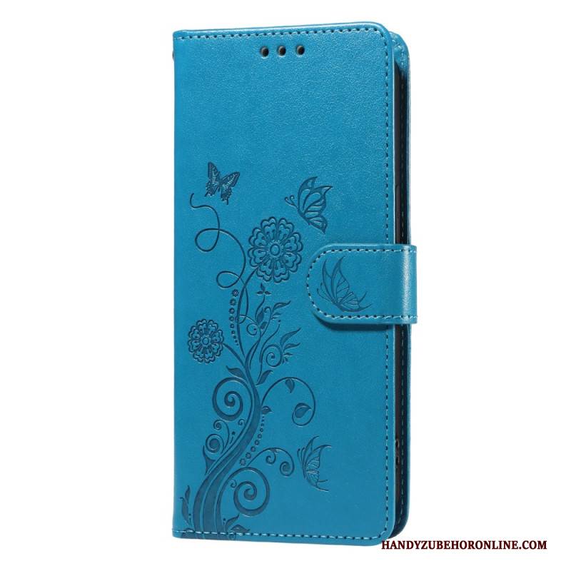 Lederhüllen Realme C71 Schmetterlinge Und Blumen