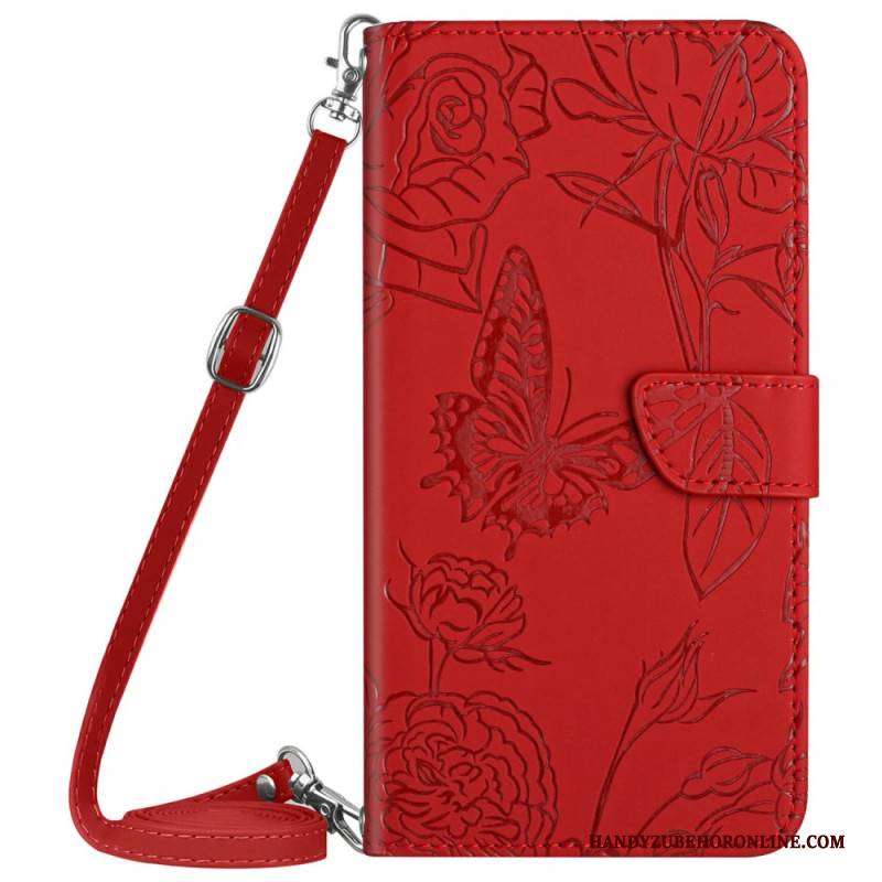 Lederhüllen Realme C75 Handyhülle Umhängetasche Mit Schmetterlingsmuster