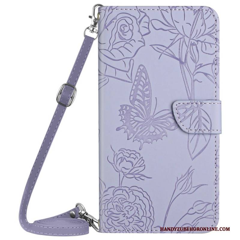 Lederhüllen Realme C75 Handyhülle Umhängetasche Mit Schmetterlingsmuster