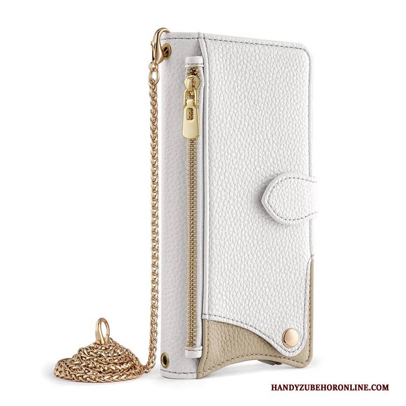 Lederhüllen Realme C75 Zweifarbige Geldbörse Mit Kette