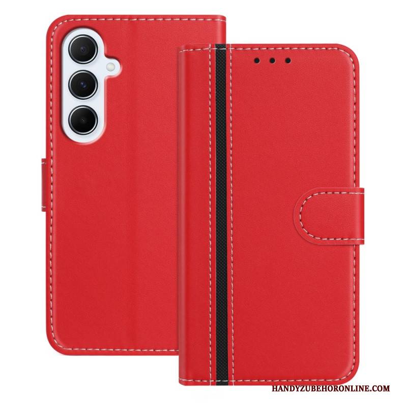Lederhüllen Samsung Galaxy A17 4g / 5g Handyhülle Farbige Zierleiste