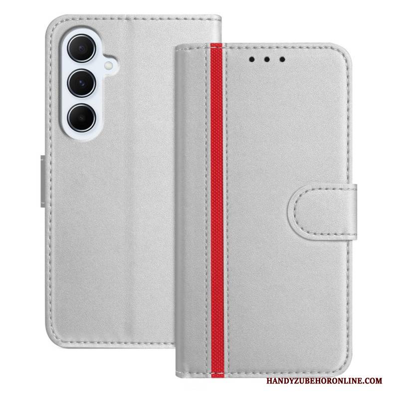 Lederhüllen Samsung Galaxy A17 4g / 5g Handyhülle Farbige Zierleiste