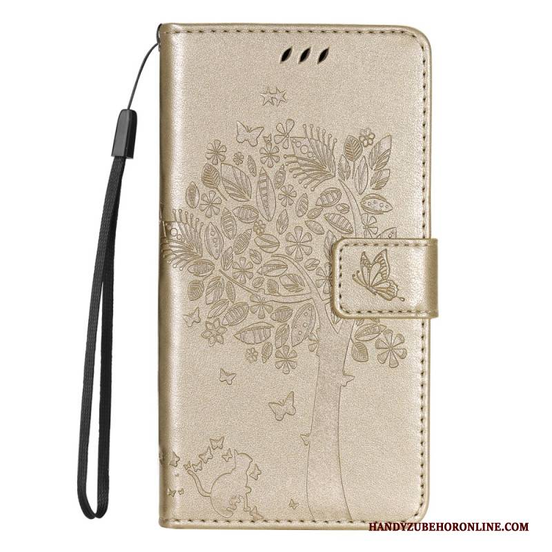 Lederhüllen Samsung Galaxy A17 4g / 5g Handyhülle Katze Und Baum