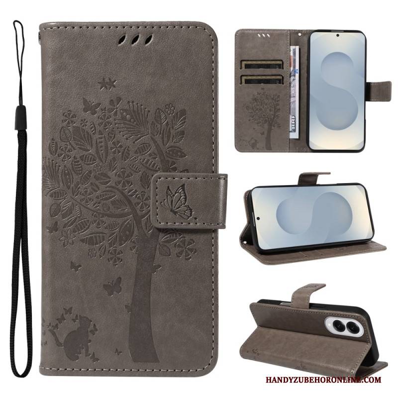 Lederhüllen Samsung Galaxy S25 5g Edge Baum Und Katze