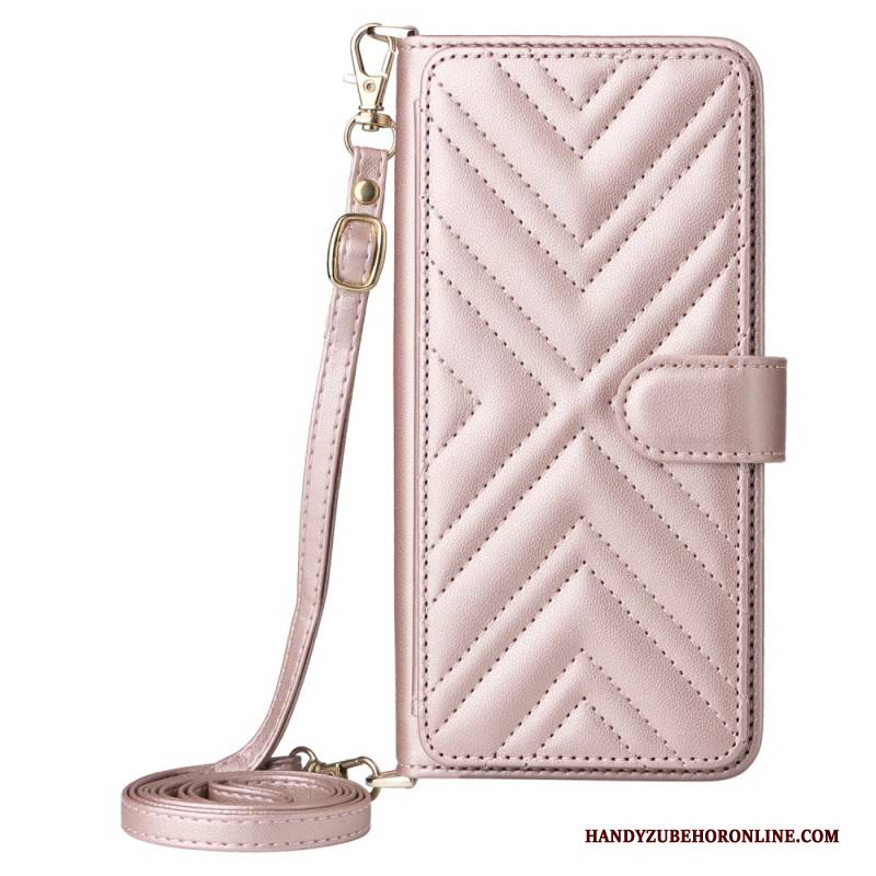 Lederhüllen Samsung Galaxy S25 5g Edge Gesteppt Mit Riemen Und Schulterriemen