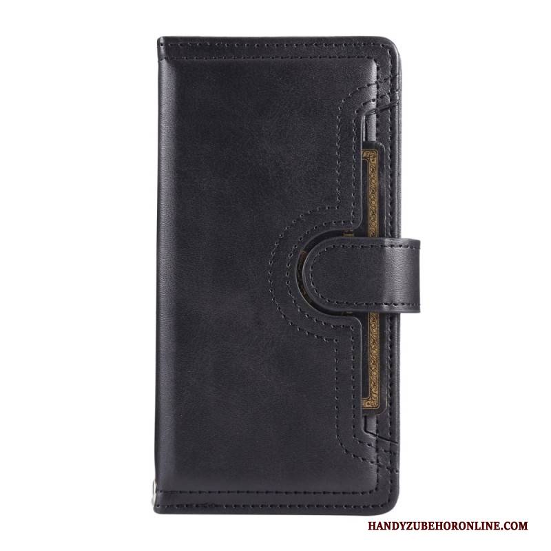 Lederhüllen Samsung Galaxy S25 5g Edge Handyhülle Magnetische Geldbörse Mit Schlüsselband