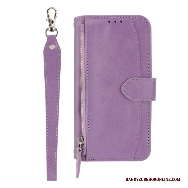 Lederhüllen Samsung Galaxy S25 5g Edge Handyhülle Vintage-geldbörse Mit Riemen Und Schulterriemen