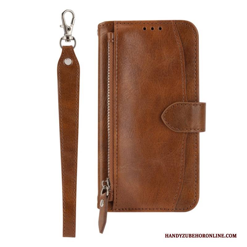 Lederhüllen Samsung Galaxy S25 5g Edge Handyhülle Vintage-geldbörse Mit Riemen Und Schulterriemen