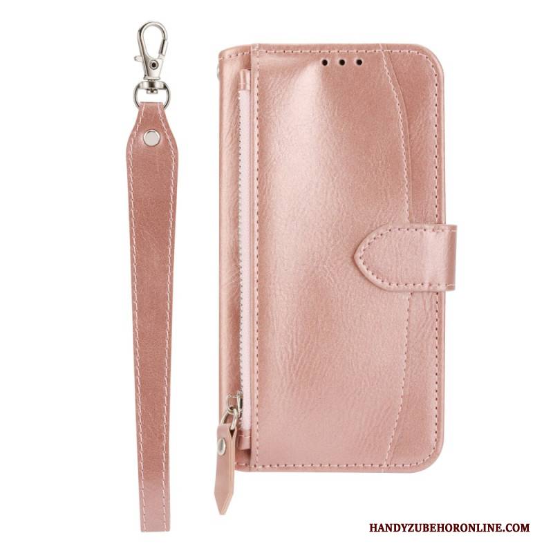 Lederhüllen Samsung Galaxy S25 5g Edge Handyhülle Vintage-geldbörse Mit Riemen Und Schulterriemen