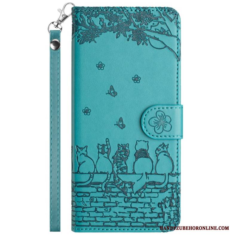 Lederhüllen Samsung Galaxy S25 5g Edge Katzenmotiv Mit Riemen