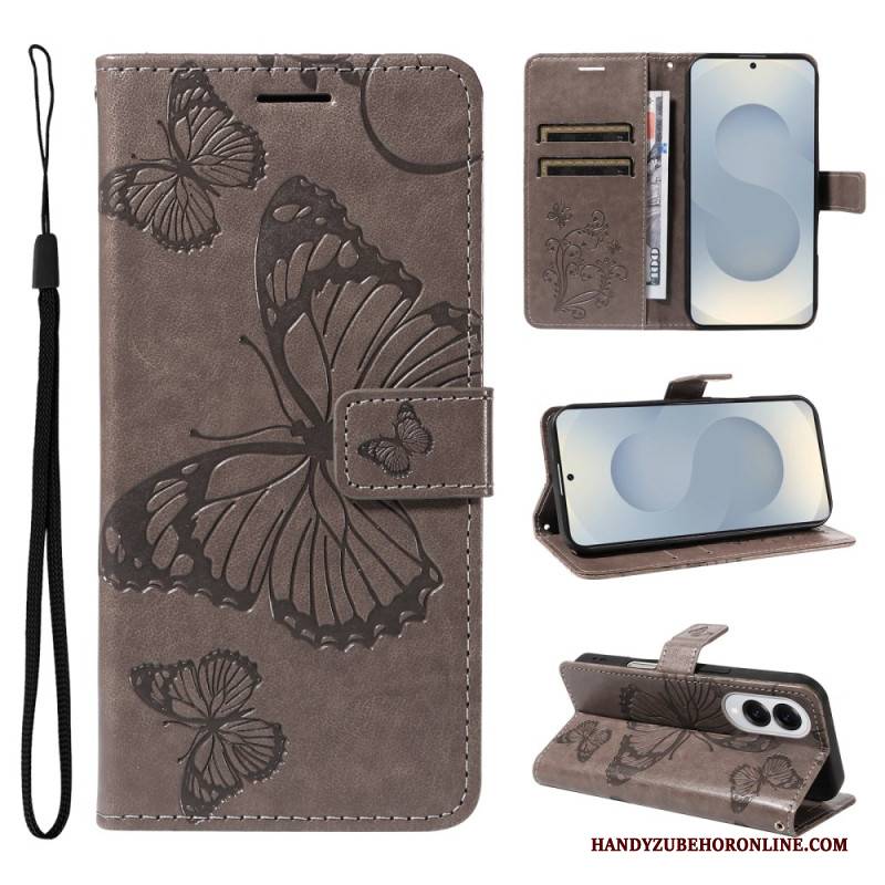 Lederhüllen Samsung Galaxy S25 5g Edge Riesiges Schmetterlingsmuster