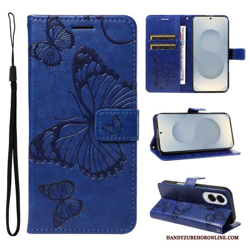 Lederhüllen Samsung Galaxy S25 5g Edge Riesiges Schmetterlingsmuster