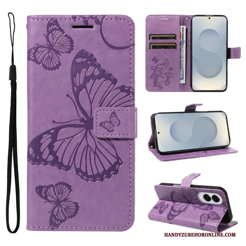 Lederhüllen Samsung Galaxy S25 5g Edge Riesiges Schmetterlingsmuster