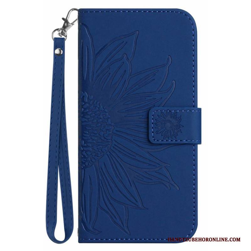 Lederhüllen Samsung Galaxy S25 5g Edge Sonnenblumenmuster Mit Riemen