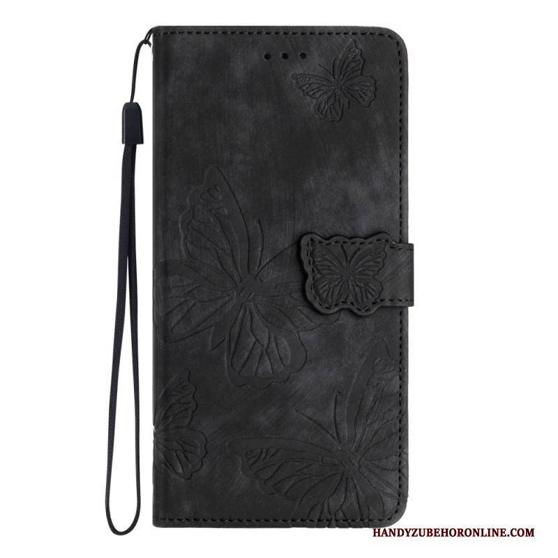 Lederhüllen Samsung Galaxy S25 5g Edge Wildleder-schmetterlingseffekt