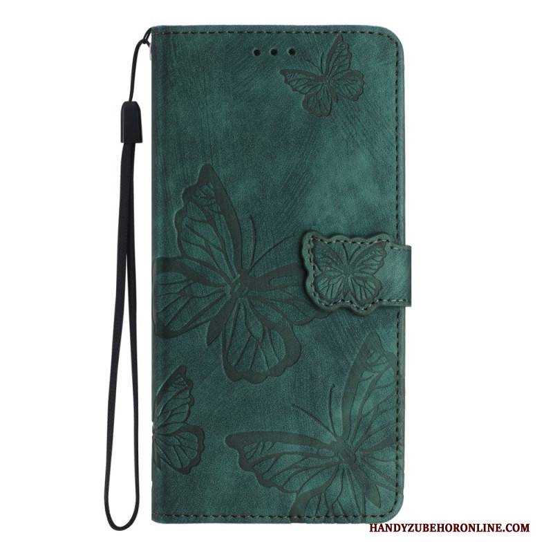 Lederhüllen Samsung Galaxy S25 5g Edge Wildleder-schmetterlingseffekt