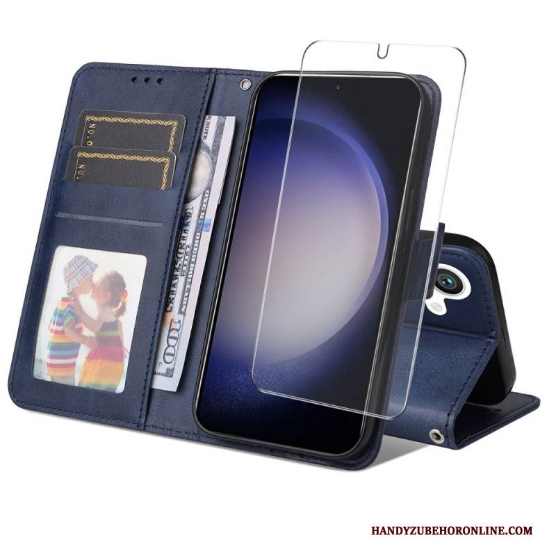 Lederhüllen Samsung Galaxy S25 5g Enkay Kunstleder Mit Displayschutz Aus Gehärtetem Glas