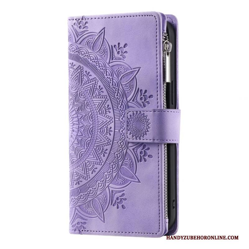 Lederhüllen Samsung Galaxy S25 5g Geldbörse In Mandala-wildlederoptik