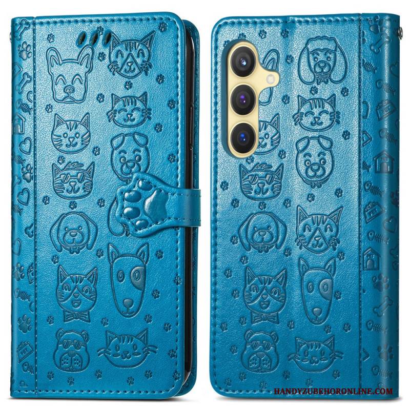 Lederhüllen Samsung Galaxy S25 5g Handyhülle Animierte Tiere