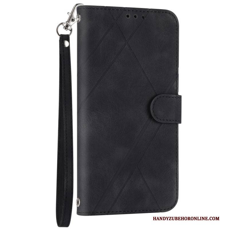 Lederhüllen Samsung Galaxy S25 5g Handyhülle Gestreiftes Umhängeband