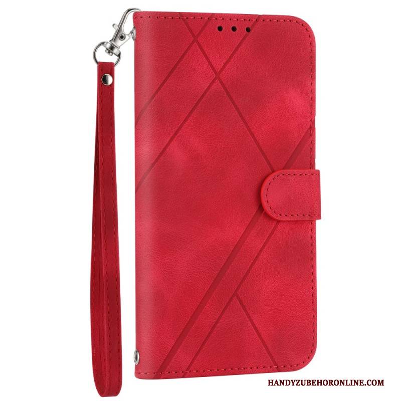 Lederhüllen Samsung Galaxy S25 5g Handyhülle Gestreiftes Umhängeband