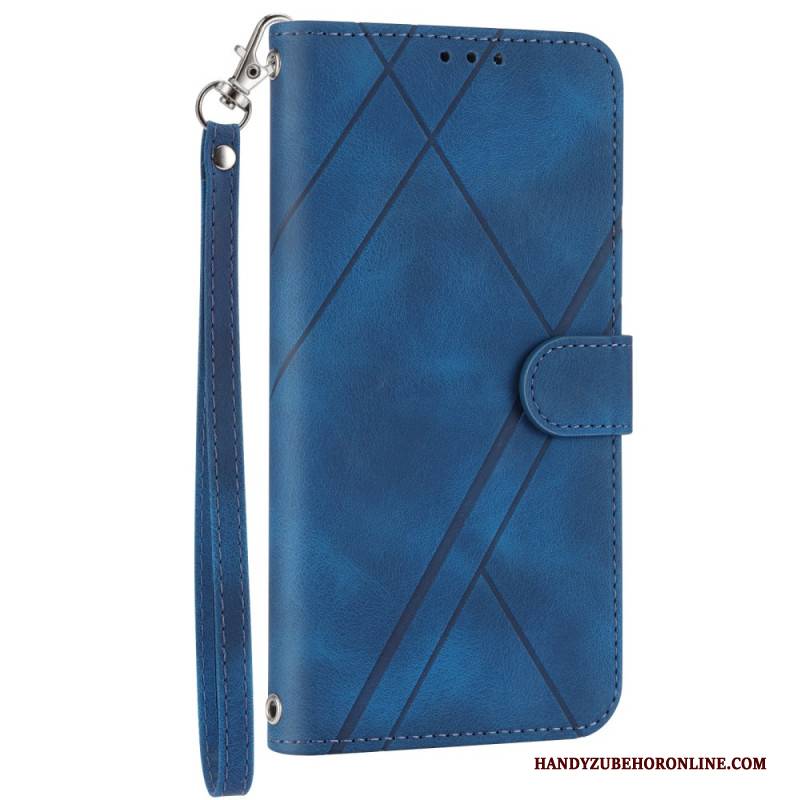 Lederhüllen Samsung Galaxy S25 5g Handyhülle Gestreiftes Umhängeband