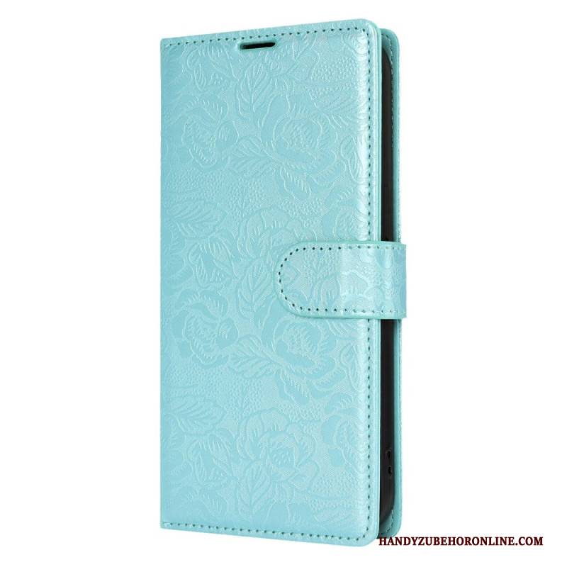 Lederhüllen Samsung Galaxy S25 5g Handyhülle Umhängeband Mit Blumenmuster