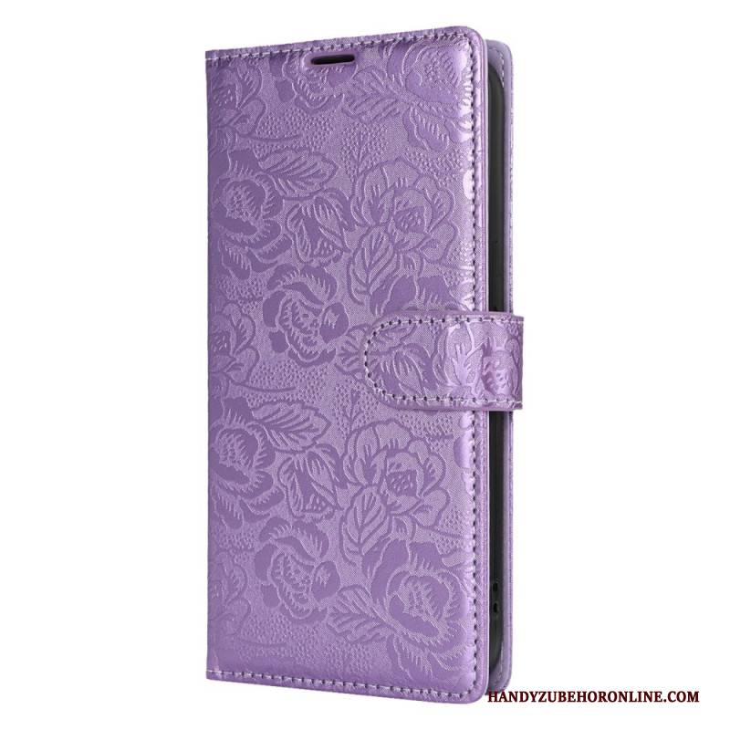 Lederhüllen Samsung Galaxy S25 5g Handyhülle Umhängeband Mit Blumenmuster