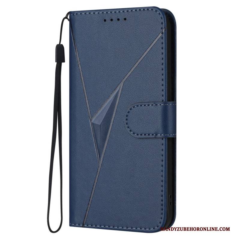 Lederhüllen Samsung Galaxy S25 5g Handyhülle Umhängeband Mit Dreiecksmuster