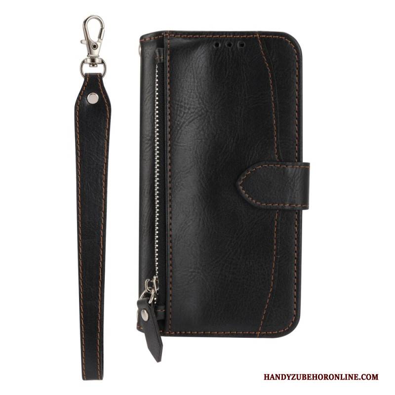 Lederhüllen Samsung Galaxy S25 5g Reißverschlusstasche Tragegurt Und Schultergurt