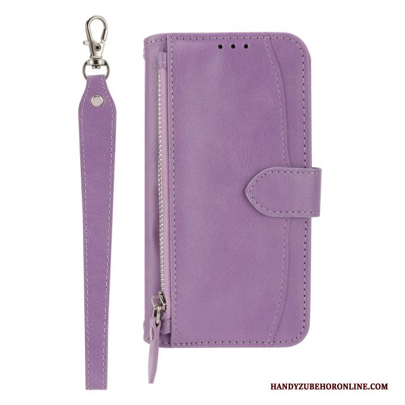 Lederhüllen Samsung Galaxy S25 5g Reißverschlusstasche Tragegurt Und Schultergurt