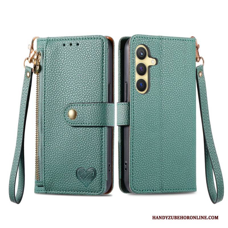 Lederhüllen Samsung Galaxy S25 5g Rfid-blockierung Im Herzdesign