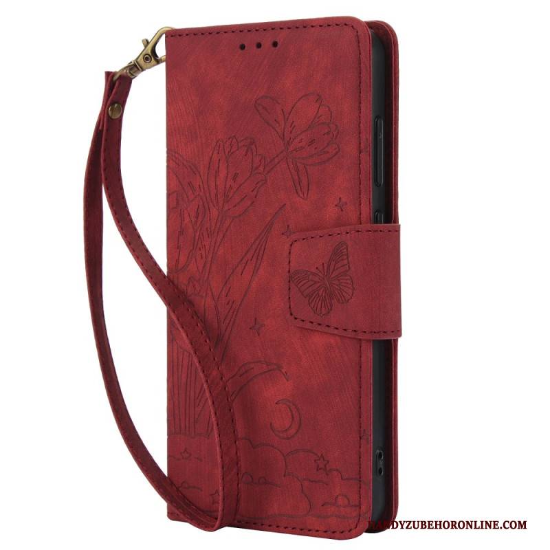 Lederhüllen Samsung Galaxy S25 5g Wildlederoptik Mit Blumenmuster