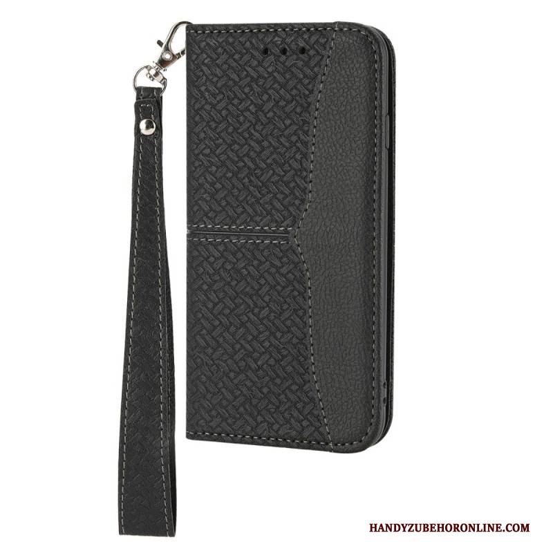 Lederhüllen Samsung Galaxy S25 Fe Gewebte Struktur Und Trageband