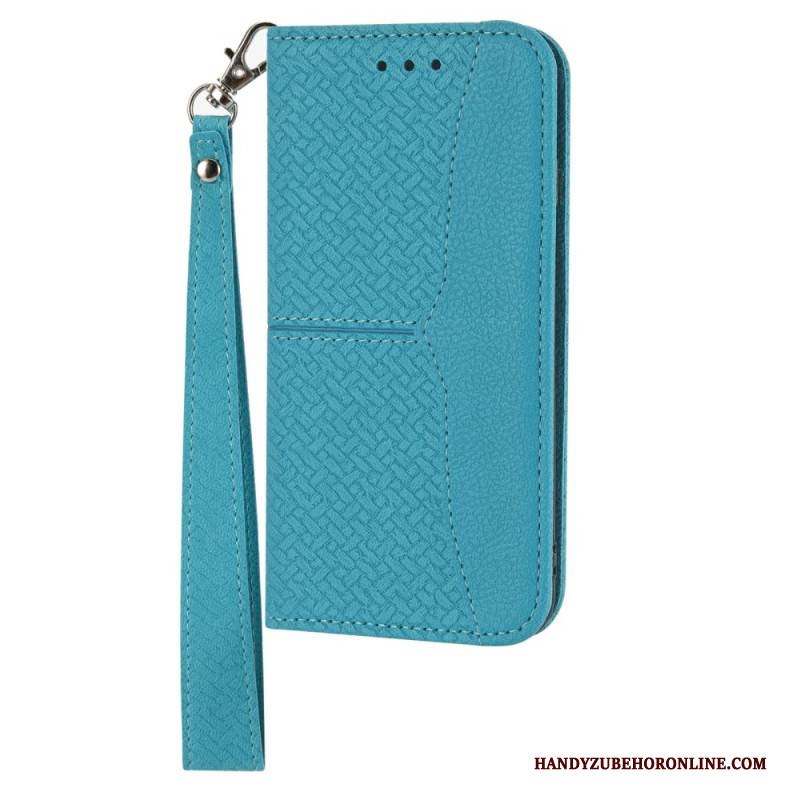 Lederhüllen Samsung Galaxy S25 Fe Gewebte Struktur Und Trageband